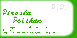 piroska pelikan business card